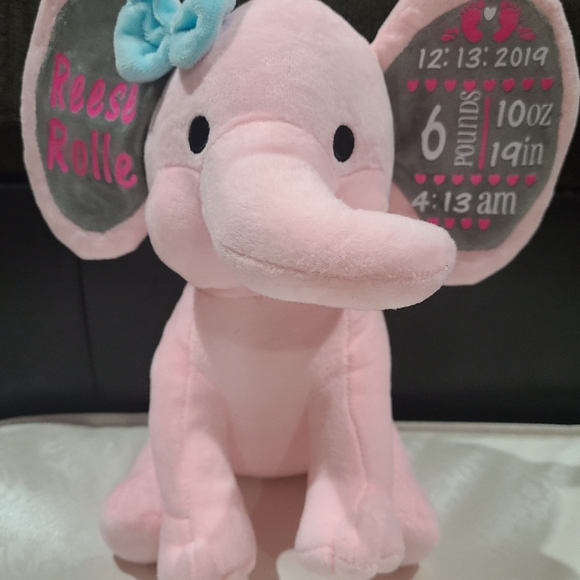 Other - Pink baby birth announcement elephant